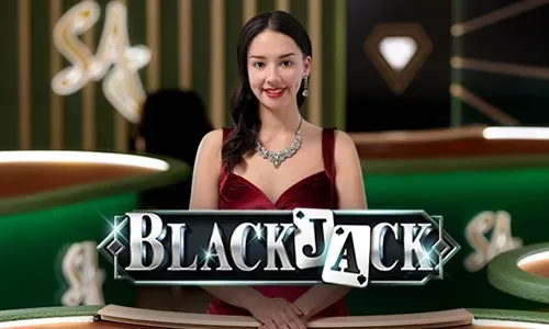 Live casino dealer with cards